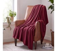 YXRS Coperta Pile Matrimoniale 80 x 90 cm Grande Calda Morbida Coperta in Microfibra Ottima per Inverno per Divano, Letto, Viaggi, Weinrot