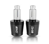 YXSM per Ducati Monster S4R 2003-2008 Moto Manubrio End Manubrio Manopole estremità Cursori Tappo Spina Slider Coperchio Contrappeso 7/8 '' 22mm con Logo (Colore : Nero)