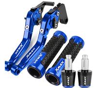 YXSM Per Yamaha XMAX 125 200 250 400 X-MAX 125 2004-2022 Moto Freno Frizione Leve Manubrio Manopole Regolabile Pieghevole Allungabile CNC Accessori Con Logo (Colore : Blu 1.)