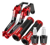 YXSM Per Yamaha XMAX 125 200 250 400 X-MAX 125 2010-2013 Moto Freno Frizione Leve Manubrio Manopole Regolabile Pieghevole Allungabile CNC Accessori Con Logo (Colore : Rosso)