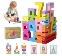 YXtecd Blocchi numerici in legno, blocchi numerici amici di dieci, amici di dieci blocchi, 1-10 blocchi di cifre in legno a bilanciamento (20 blocchi e 15 carte)