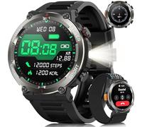 Yxtel Smartwatch Militare Uomo, Orologio Fitness con Chiamate Bluetooth e Schermo 1.45", Monitoraggio SpO2 e Frequenza Cardiaca 24/7, 100+ Modalità Sportive IP68, Torcia, Bussola, per iPhone Android