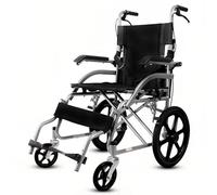 YXVSZB Carrozzina Pieghevole Leggera - Sedia A Rotelle in Acciaio Ad Alto Tenore di Carbonio con Freno A Mano, Braccioli E Poggiapiedi - Sedie Rotelle per Adulti E Disabili(Black)
