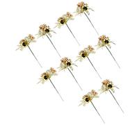 YXWYXWA 10 pezzi plettri natalizi glitterati ornamenti in argento con fiori artificiali di stella di Natale, foglie di pino e bacche per albero di Natale, ghirlanda invernale, vaso per la casa, bacche