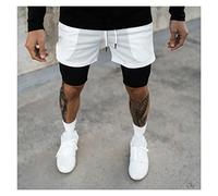 YXWYXWA 2 in 1 Mesh Breathable Shorts Men Double-Deck Jogging Running Quick Dry Gym Fitness Workout Buttoms