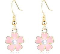 YXWYXWA 925 Silver Sterling Dangle Flower Earrings Big Flower earings Long Flower Drop Earrings for Women And Teen Girls