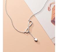 YXWYXWA Adoro la Collana Corta a Ciondolo a Catena Infinita in Argento in Argento