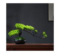 YXWYXWA Albero Bonsai Artificiale Albero Bonsai Finto 9,8 Pollici Piccoli Bonsai Artificiale Pino Tronco Vitale, Decorazione di Piante finte, per Display Desktop , con vasi di Ceramica Nera