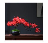 YXWYXWA Albero bonsai artificiale albero bonsai finto 9,8 pollici piccoli bonsai artificiale pino tronco realistico, decorazione di piante finte, per display desktop , con vasi di ceramica nera bonsai