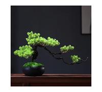YXWYXWA Albero bonsai artificiale albero bonsai finto 9,8 pollici piccoli bonsai artificiale pino tronco realistico, decorazione di piante finte, per display desktop , con vasi di ceramica neri bonsai