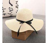 YXWYXWA Big Wide Brim Hat Women Outdoor Travel Beach Visor Sun Hats Summer Bow Decor Foldable Floppy Panama Caps Ladies