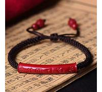YXWYXWA Bracciale Feng Shui Wealth Bracciale per donne Cinnabar a sei caratteri Mantra Heart Sutra Pi Yao Bracciale intrecciato Attira il talismano di ricchezza per la prosperità Moneta buona fortuna,