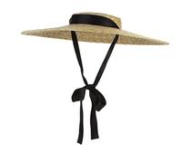 YXWYXWA Cappelli per Donne a Mano Larga brimale viscere a Visiera Top a Nastro Lungo Cappello da Sole con Nastro Lungo