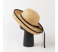 YXWYXWA Casual Tie Rope Bow Knot Hand Knitting Round Top Rolled Edge Raffia Hat Outdoor Sun Hat