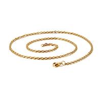 YXWYXWA Collana di Cinghia Link Chain per Uomo da Alluminio Sintetico e Oro Verde 45-70 CM
