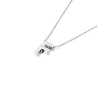 YXWYXWA Collana di Testo di Donna Argento, Collana a Catena Stainless Steel Letter A-Z per Festa d'Anniversario