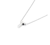 YXWYXWA Collana di Testo di Donna Argento, Collana a Catena Stainless Steel Letter A-Z per Festa d'Anniversario