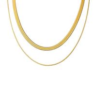 YXWYXWA Collana in Acciaio Inossidabile per Donne, collane a Catena dell'arringa Oro Strati di doppietto di Gioielli alla