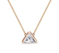 YXWYXWA Collier Pendentino per Femminile in Acciaio Sterlizzato, Assaia Collettino con Cubìmetro Zircono Triangolare in Oro Verde, Jettatura di Sella e Capo Lobster da 42+60.87cm