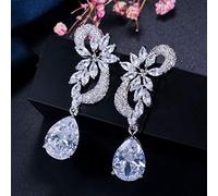 YXWYXWA Color Cubic Zircon Drop Stones Long Royal Blue Earrings for Women