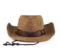 YXWYXWA Cowboy Hat Men's Sun Hat Wide Brim Fedora Hat Belt Decorate Beach Hat for Men UV Protection cap