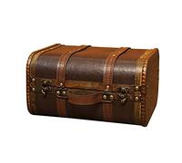 YXWYXWA Decorazione Desktop Valigia Vintage Multiuso, scatole di Gioielli Fatti a Mano con Decorazione per la casa in Pelle PU, Custodia per magia di Piccole/Grandi Dimensioni Statue Decorazioni