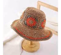 YXWYXWA Donne Summer Floral Crochet Cappello a Secchio Fatto a Mano Intrecciato a Mano Girasole Boho in Stile Beach Hat Hat Hat Hat Hat