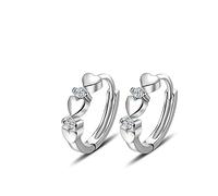 YXWYXWA Earrings Clip White Big Circle Earrings Micro Inlay Cubic ia Clip Earrings for Women