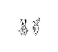 YXWYXWA Earrings Women Earrings Silver Cute Bunny Carrot Earrings Asymmetric Cute Small Earrings Stud Earrings