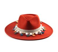 YXWYXWA European And American Fashion Ladies Big Brim Top Hat Felt Hat