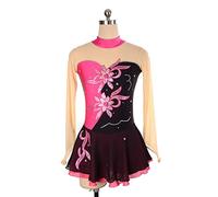 YXWYXWA Girls Figure Figura Abito da Pattinaggio su Ghiaccio, Donna Strass Scintillante per Adulti con Maniche di Punta di Punta sul Retro Aperto Body Ballet ginnastico Leotard, Rosso, XL