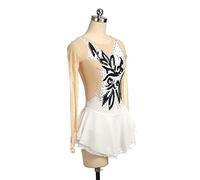 YXWYXWA Girls Figure Figura Abito da Pattinaggio su Ghiaccio, Donna Strass Scintillante per Adulti con Maniche di Punta del Corpo da Ballo di Ballo Ginnastica, Bianco, 3XL