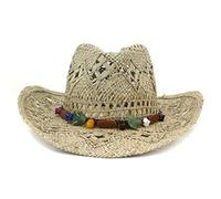 YXWYXWA Hand Knitting Western Cowboy Cowgirl Hat Summer Hat Womens Sun Hat Hollow out Beige Women Men Unisex Sunhat