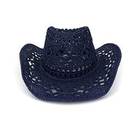 YXWYXWA Hand Knitting Western Cowboy Cowgirl Hat Summer Hat Womens Sun Hat Hollow out Beige Women Men Unisex Sunhat