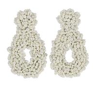 YXWYXWA Hand-Woven Drop Earrings Rice Bead Earrings White Geometric Resin Earrings Handmade Jewellery for Women Exquisite / 21492