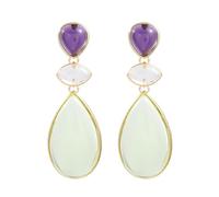 YXWYXWA Jewelry Dainty Water Drop Earrings Multicolor Crystal Teardrop Waterdrop Droplets Shape Earrings Crystal Dahlia Drop Dangle Earrings for Women, Green, Jewelry