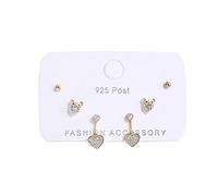 YXWYXWA Jewelry for Women Women Silver Earrings, 6-Piece Cute Animal Love Heart Earrings Set for Women Gold Color Korean Earrings Jewelry Gift S-E1214 Gifts for Girlfriend, Wife, Sister, Daughter,