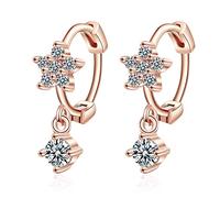 YXWYXWA Jewelry for Women Women Silver Earrings, 925 Sterling Silver Hoop Rhinestone Men Earrings Bow Star Leaf Butterfly Heart Crystal Geometry Charming Gifts for Girlfriend, Wife, Sister,