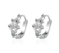 YXWYXWA Jewelry for Women Women Silver Earrings, 925 Sterling Silver Hoop Rhinestone Men Earrings Bow Star Leaf Butterfly Heart Crystal Geometry Charming Gifts for Girlfriend, Wife, Sister,