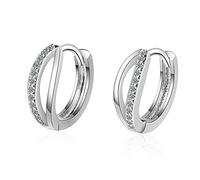 YXWYXWA Jewelry for Women Women Silver Earrings, 925 Sterling Silver Hoop Rhinestone Men Earrings Bow Star Leaf Butterfly Heart Crystal Geometry Charming Gifts for Girlfriend, Wife, Sister,
