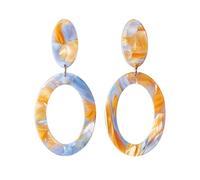 YXWYXWA Jewelry for Women Women Silver Earrings, Creative Oval Colorful Acrylic Drop Earrings Bohemia Women Jewelry Brincos for Beach Gift Gifts for Girlfriend, Wife, Sister, Daughter, Mother On