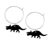 YXWYXWA jewelry for women Women Silver Earrings, Minimalist Punk Black Dinosaur Acrylic Drop Earrings Trendy Popular Women Animal Shape Jewelry For Ordinary Brincos Gifts For Girlfriend, Wife, Sister,