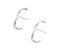 YXWYXWA Jewelry for Women Women Silver Earrings, Real 925 Sterling Silver Irregular Twisted C Shape Women Stud Earrings Punk Gold Silver Color for Ol Female Fine Jewelry Gifts for Girlfriend, Wife,