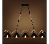 YXWYXWA Living Room Cafe Bar E27 Light Source Creative Retro 5 Head Hemp Rope Industrial Style Clothing Store Restaurant Lamp Interesting