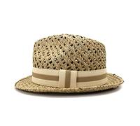 YXWYXWA Men Women Sun Hat British Style Trilby Hat Summer Beach Hand Knitting Hollow out Casual Unisex Jazz Hat