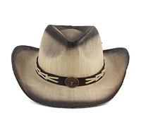 YXWYXWA Men's And Women's Denim Sun Hat Curved Edge Jazz Straw Hat Spray Paint Hat Outdoor Sun Visor