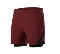 YXWYXWA Men's Running Shorts 2 in 1 with Multi-Pocket Fitness Training Exercise Jogging Workout Gym Sports