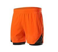 YXWYXWA Men's Running Shorts 2 in 1 with Multi-Pocket Fitness Training Exercise Jogging Workout Gym Sports