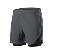 YXWYXWA Men's Running Shorts 2 in 1 with Multi-Pocket Fitness Training Exercise Jogging Workout Gym Sports