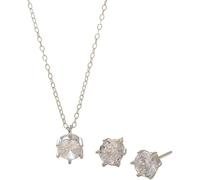YXWYXWA Necklace Silver Jewellery Sets for Women, Sterling Zirconia Pendant And Birthstones Stud Earrings Set Bridal Wedding Bridesmaid Ladies Gift